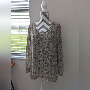 Subtle Leopard Print Dress Top in Black & Cream